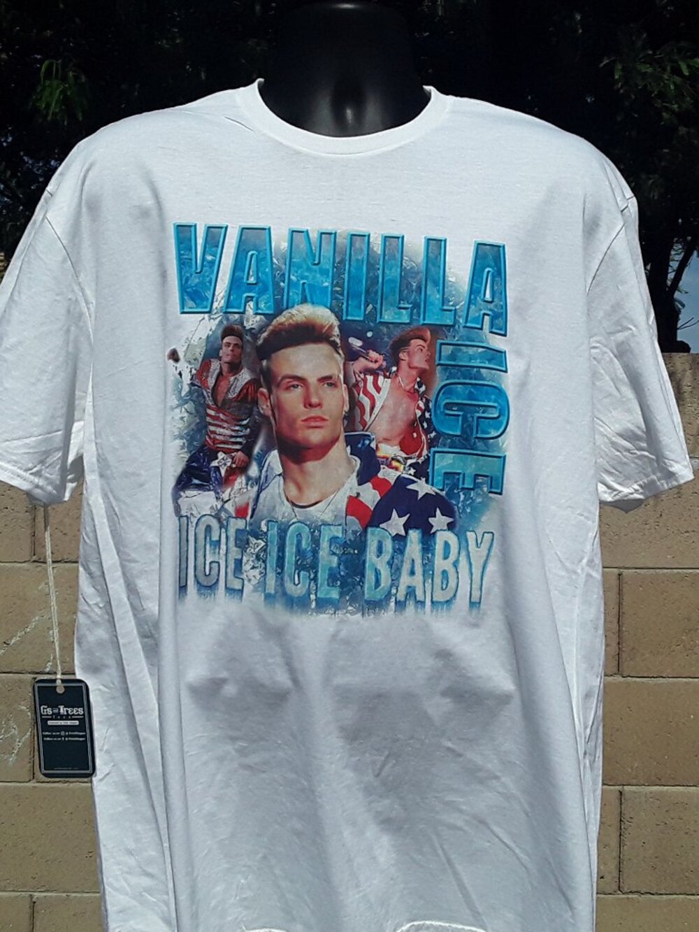 Vanilla Ice Ice Baby 90s Bootleg Rap Graphic T-Shirt White
